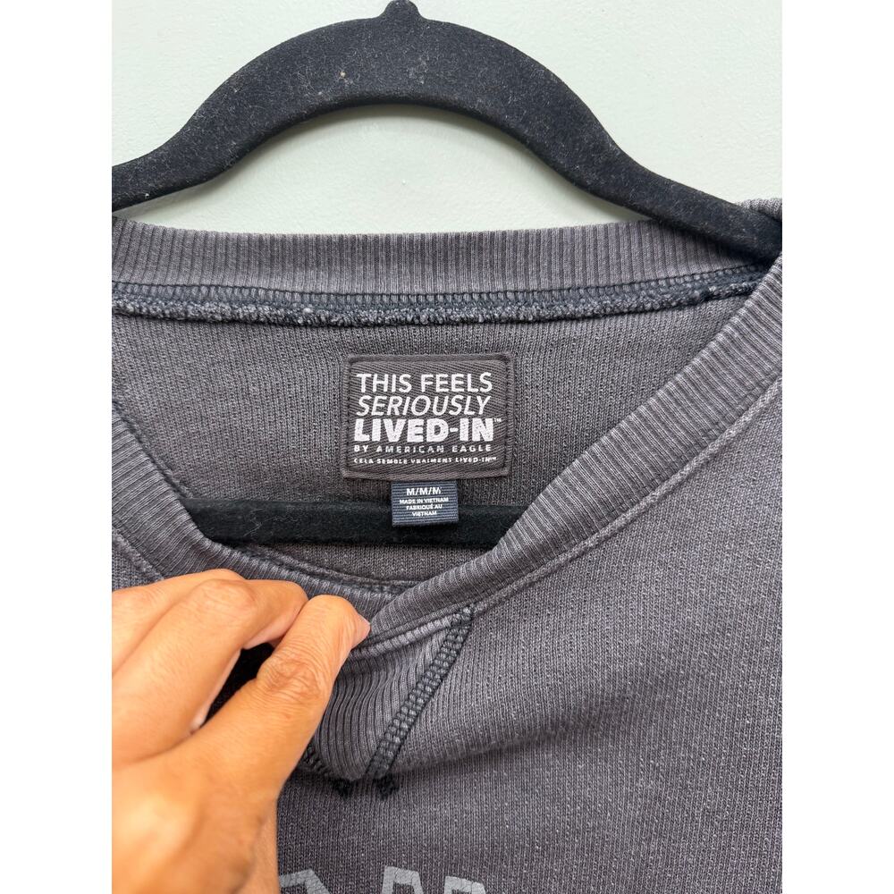 American Eagle Seriously Lived-In Oversized Graphic Sweatshirt Gray M - Picture 2 of 4